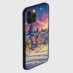Чехол для iPhone 12 Pro Max Снегопад в ночном городе, цвет: 3D-черный — фото 2