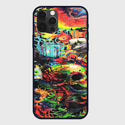 Чехол для iPhone 12 Pro Max Кислотные рисунки психоделика, цвет: 3D-черный