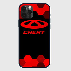 Чехол для iPhone 12 Pro Max Chery - red gradient, цвет: 3D-черный