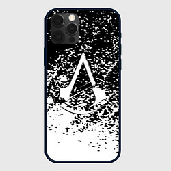 Чехол для iPhone 12 Pro Max Assassins Creed лого краски, цвет: 3D-черный