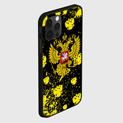 Чехол для iPhone 12 Pro Max Жёлтые краски герб, цвет: 3D-черный — фото 2