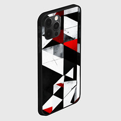 Чехол для iPhone 12 Pro Max Red and black abstraction on a white background, цвет: 3D-черный — фото 2