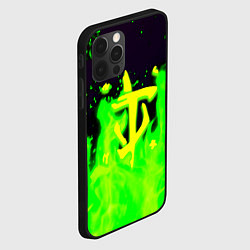 Чехол для iPhone 12 Pro Max Doom кислотный огонь лого, цвет: 3D-черный — фото 2