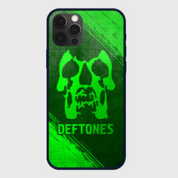 Чехол для iPhone 12 Pro Max Deftones - green gradient, цвет: 3D-черный