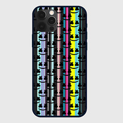 Чехол для iPhone 12 Pro Max Marshmello dj pattern line, цвет: 3D-черный