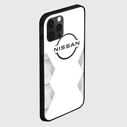 Чехол для iPhone 12 Pro Max Nissan white poly, цвет: 3D-черный — фото 2