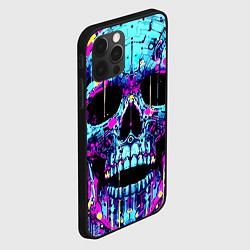 Чехол для iPhone 12 Pro Max Cool skull sketch - blots, цвет: 3D-черный — фото 2