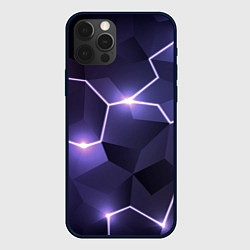 Чехол для iPhone 12 Pro Max Молниеносная геометрия с подсветкой, цвет: 3D-черный