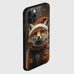 Чехол для iPhone 12 Pro Max Лисица в новогодней шапочке, цвет: 3D-черный — фото 2