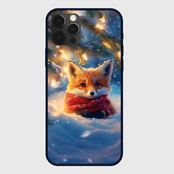 Чехол для iPhone 12 Pro Max Лисица под новогодней елкой, цвет: 3D-черный