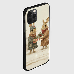 Чехол для iPhone 12 Pro Max Зайчата идут на новый год, цвет: 3D-черный — фото 2