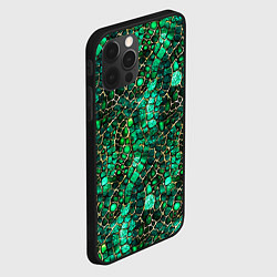 Чехол для iPhone 12 Pro Max Змеиная зелёная кожа, цвет: 3D-черный — фото 2