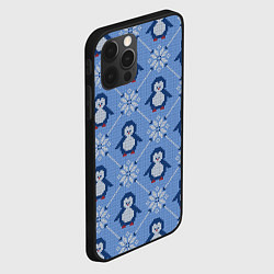 Чехол для iPhone 12 Pro Max Вязаный узор с милыми пингвинами и скандинавским о, цвет: 3D-черный — фото 2