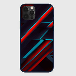 Чехол для iPhone 12 Pro Max Абстракция из линий, цвет: 3D-черный