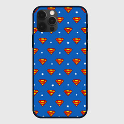 Чехол для iPhone 12 Pro Max Супермен узор, цвет: 3D-черный