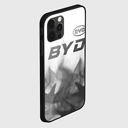 Чехол для iPhone 12 Pro Max BYD - white gradient посередине, цвет: 3D-черный — фото 2