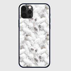 Чехол для iPhone 12 Pro Max Ёлка с шишками в рождественский мороз, цвет: 3D-черный