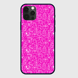 Чехол для iPhone 12 Pro Max Амонг ас - паттерн, цвет: 3D-черный