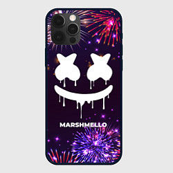 Чехол для iPhone 12 Pro Max Праздничный Marshmello, цвет: 3D-черный