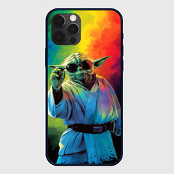Чехол для iPhone 12 Pro Max Крутой Йода - Звездные войны, цвет: 3D-черный