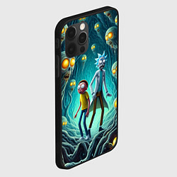 Чехол для iPhone 12 Pro Max Морти и Рик в пещере ужасов, цвет: 3D-черный — фото 2