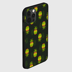 Чехол для iPhone 12 Pro Max Ананасовый паттерн, цвет: 3D-черный — фото 2