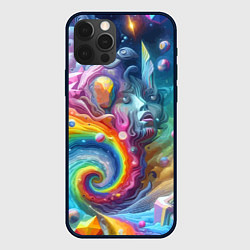 Чехол для iPhone 12 Pro Max Абстрактное граффити с лицом девушки, цвет: 3D-черный