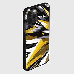 Чехол для iPhone 12 Pro Max Чёрно-жёлто-белая абстракция, цвет: 3D-черный — фото 2