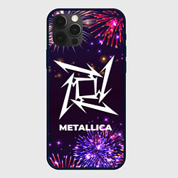 Чехол для iPhone 12 Pro Max Праздничный Metallica, цвет: 3D-черный