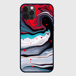 Чехол для iPhone 12 Pro Max Флюид арт абстракция, цвет: 3D-черный