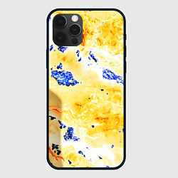 Чехол для iPhone 12 Pro Max Сине-золотая абстракция, цвет: 3D-черный