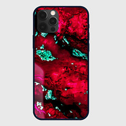 Чехол для iPhone 12 Pro Max Абстракция красно-голубая, цвет: 3D-черный