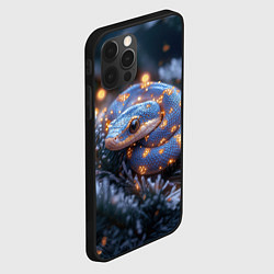 Чехол для iPhone 12 Pro Max Змея с искорками новогодними, цвет: 3D-черный — фото 2