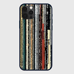 Чехол для iPhone 12 Pro Max Полосатый красно-зелёный рваные полосы, цвет: 3D-черный