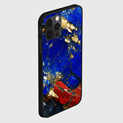 Чехол для iPhone 12 Pro Max Золотой и красный минерал в синем камне, цвет: 3D-черный — фото 2