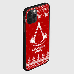 Чехол для iPhone 12 Pro Max Новогодний Assassins Creed с оленями, цвет: 3D-черный — фото 2
