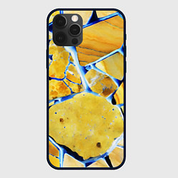 Чехол для iPhone 12 Pro Max Жёлто-синяя абстракция, цвет: 3D-черный