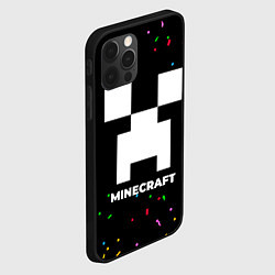 Чехол для iPhone 12 Pro Max Minecraft конфети, цвет: 3D-черный — фото 2