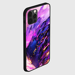 Чехол для iPhone 12 Pro Max Фиолетово-розовая абстракция, цвет: 3D-черный — фото 2