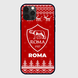 Чехол для iPhone 12 Pro Max Новогодний Roma с оленями, цвет: 3D-черный