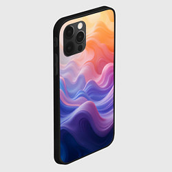 Чехол для iPhone 12 Pro Max Волны разноцветных красок, цвет: 3D-черный — фото 2