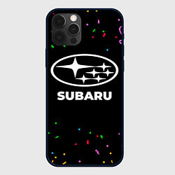 Чехол для iPhone 12 Pro Max Subaru конфети, цвет: 3D-черный