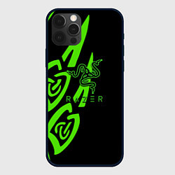 Чехол для iPhone 12 Pro Max Razer лого лес, цвет: 3D-черный