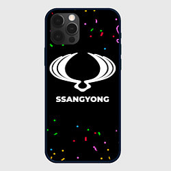 Чехол для iPhone 12 Pro Max SsangYong конфети, цвет: 3D-черный