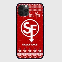 Чехол для iPhone 12 Pro Max Новогодний Sally Face с оленями, цвет: 3D-черный