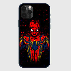 Чехол для iPhone 12 Pro Max Человек паук краски, цвет: 3D-черный