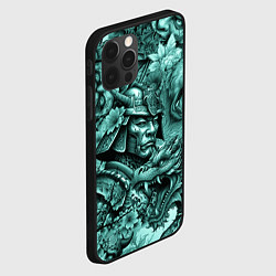 Чехол для iPhone 12 Pro Max Драконы самурай медведь и волк в стиле тату, цвет: 3D-черный — фото 2