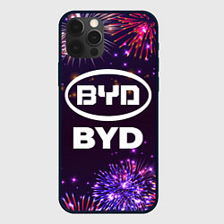 Чехол для iPhone 12 Pro Max Праздничный BYD, цвет: 3D-черный