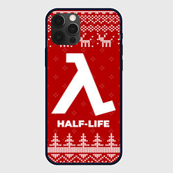 Чехол для iPhone 12 Pro Max Новогодний Half-Life с оленями, цвет: 3D-черный