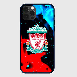 Чехол для iPhone 12 Pro Max Liverpool fire steel, цвет: 3D-черный